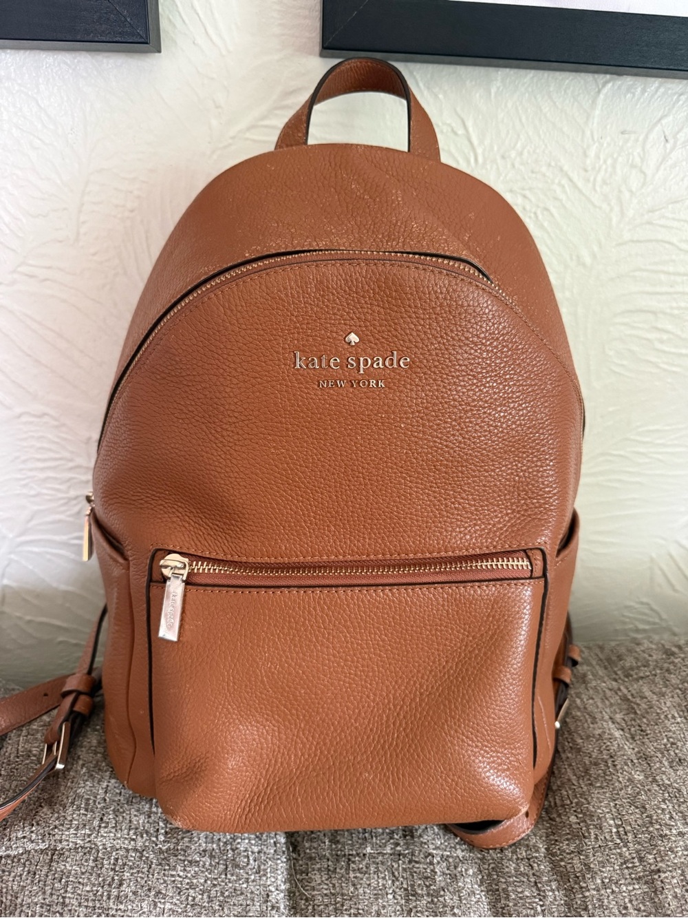kate spade Leather Backpack in Cognac Brown